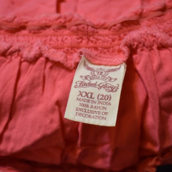 Coral Cap Sleeve Top With Pintuck Details - Picture 5 of 6